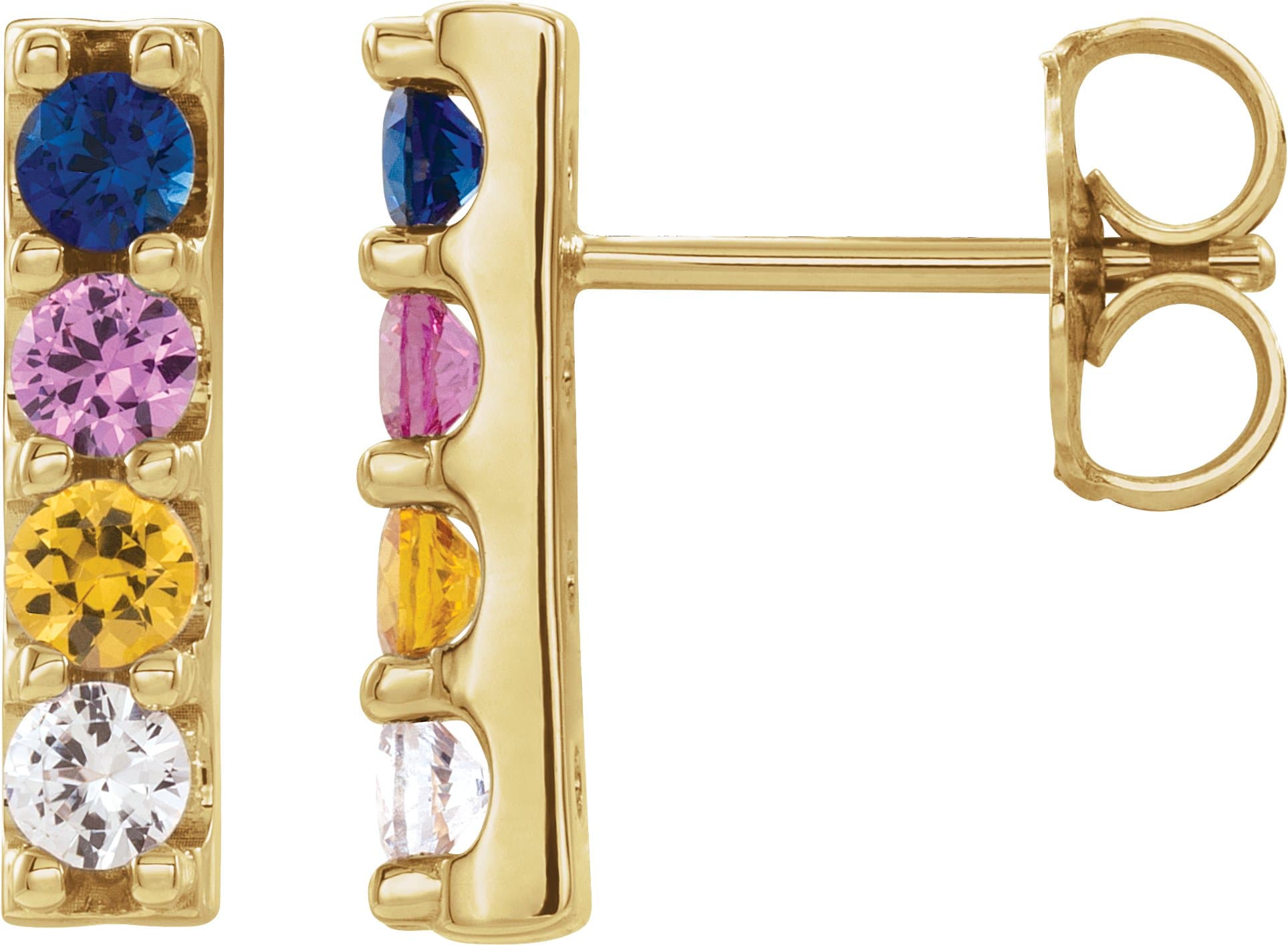 14K Rose 1/2 CTW Lab-Grown Diamond Bar Earrings