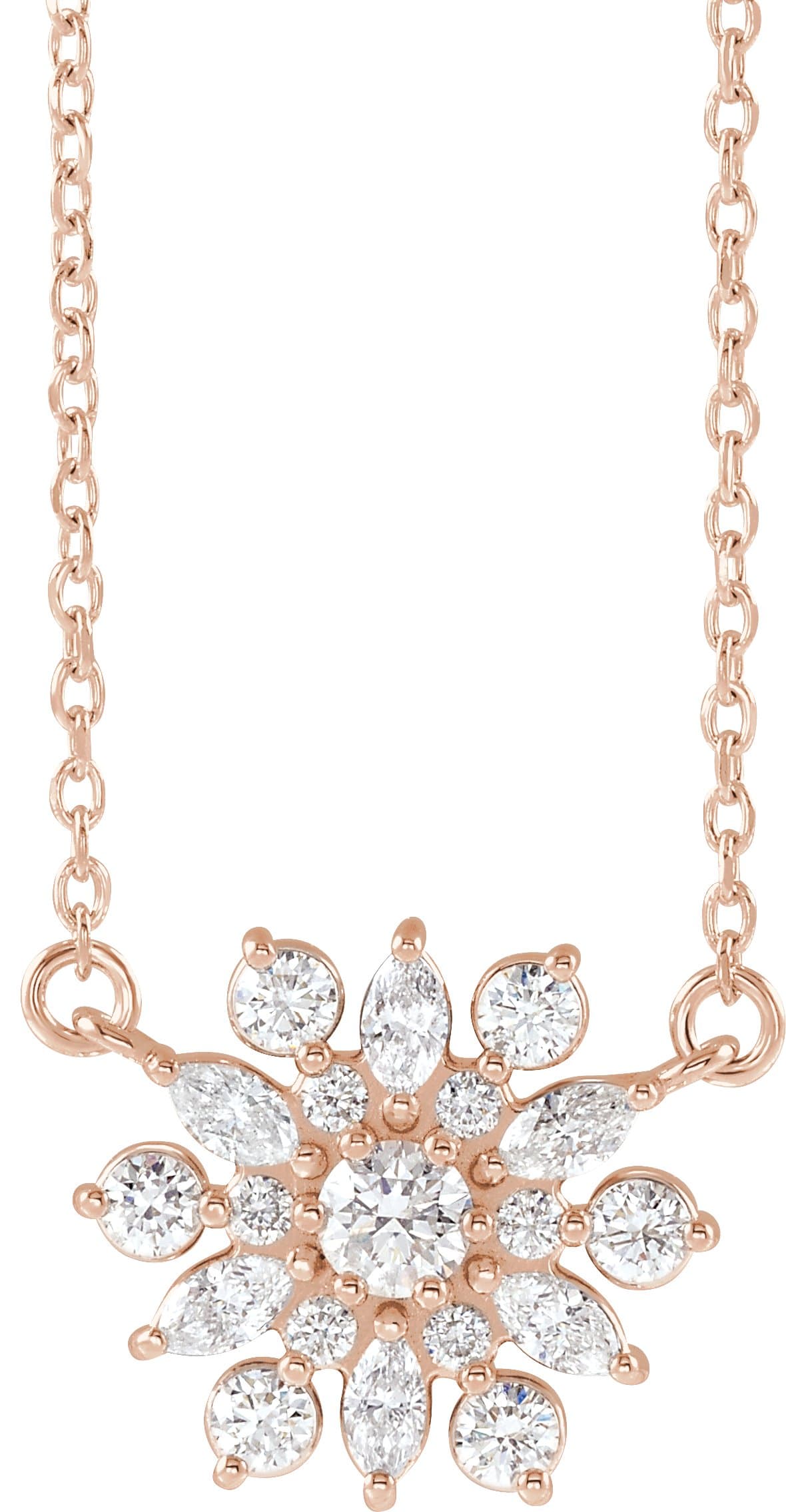 14K Rose 1/2 CTW Natural Diamond Vintage-Inspired 16 Necklace