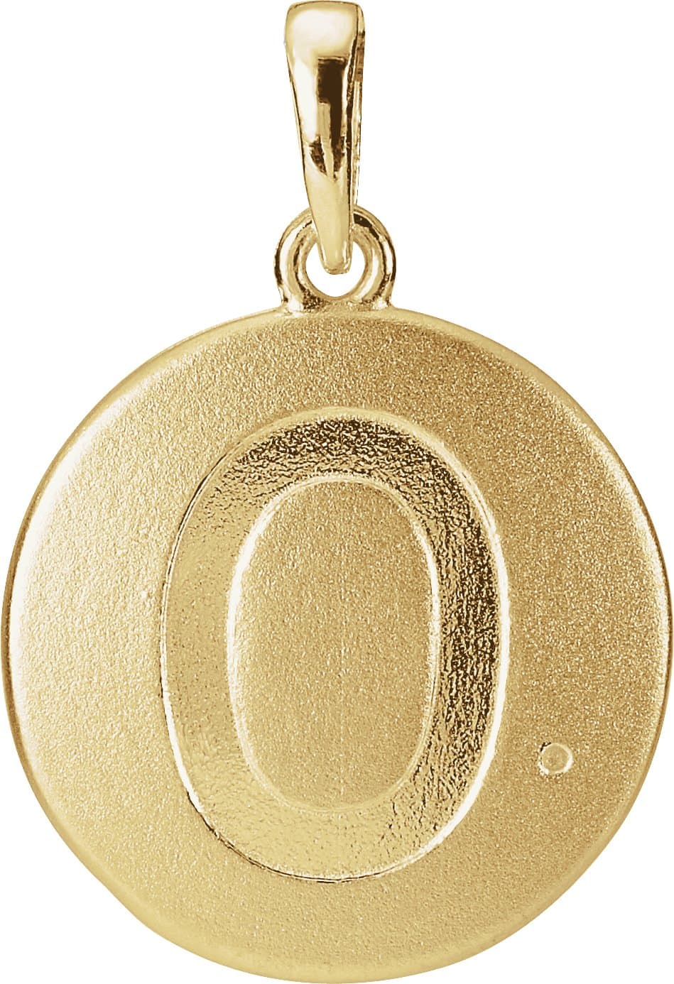 14K White Gold 1 mm Round Numeral 0 Pendant Mounting