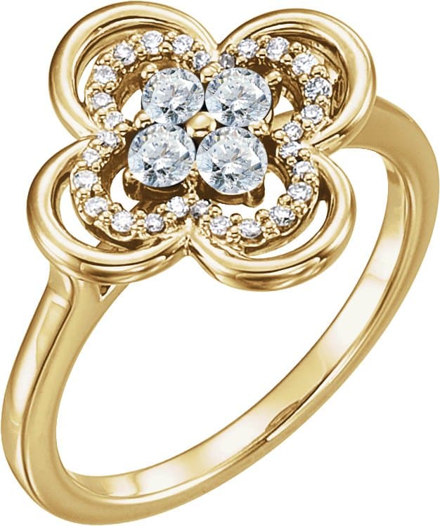 14K Rose 1/3 CTW Natural Diamond Ring