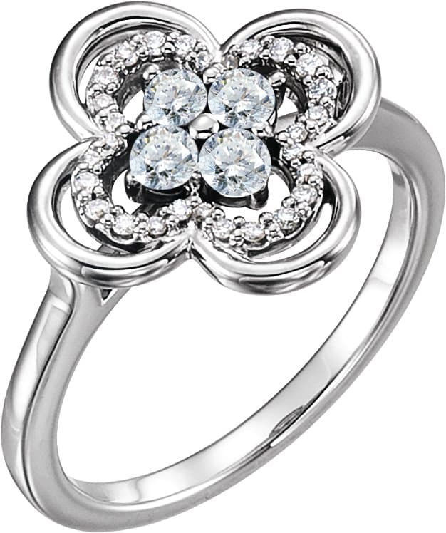 14K White Gold 1/3 CTW Natural Diamond Ring 