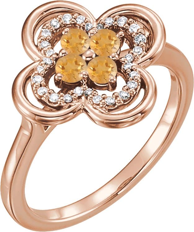 14K Rose 1/3 CTW Natural Diamond Ring