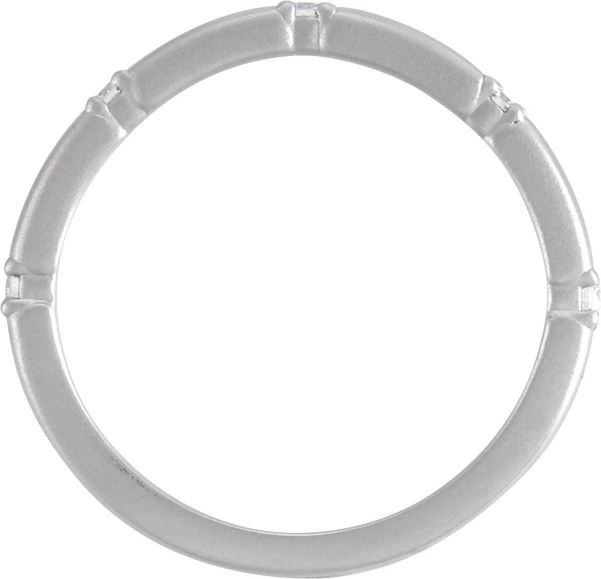 Five-Stone Anniversary Band with Bead Blast Finish, view 3