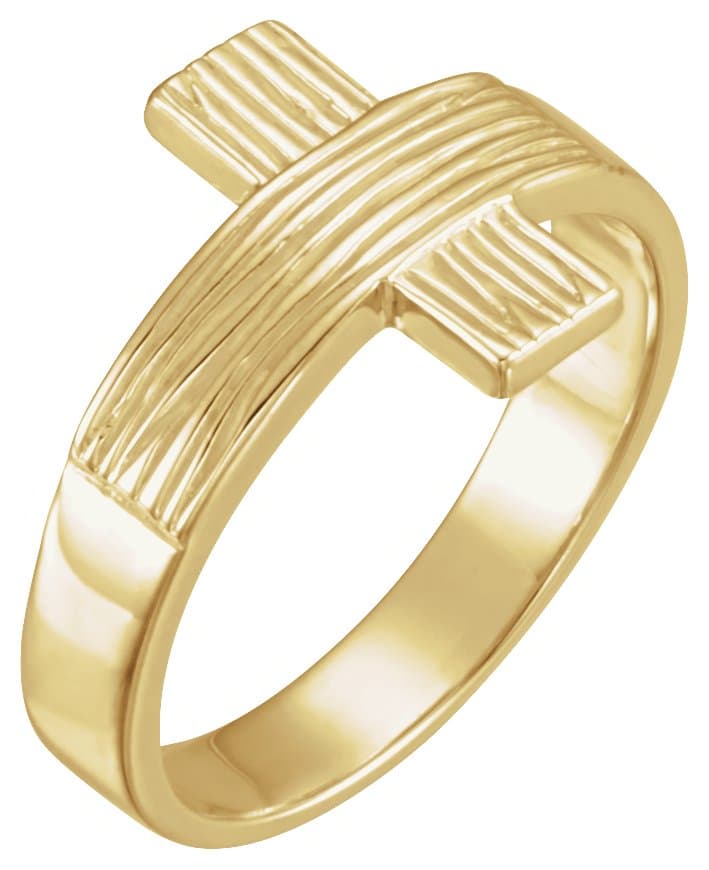 10K Yellow The Rugged Cross® Chastity Ring Size 10
