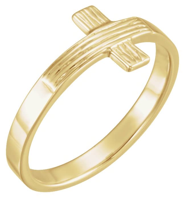 10K Yellow The Rugged Cross® Chastity Ring Size 7