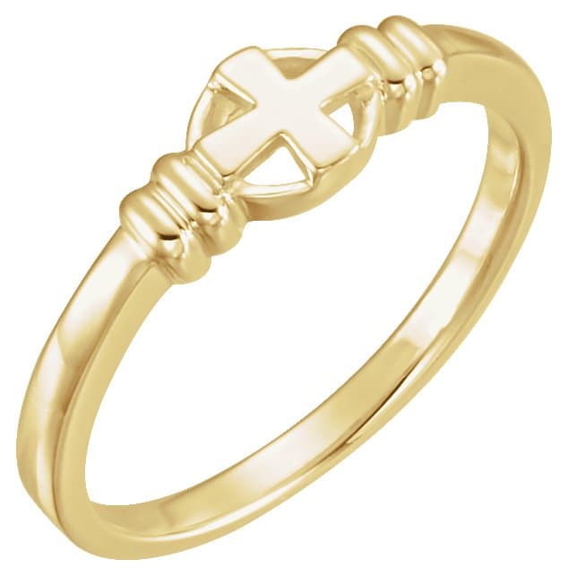 10K Yellow Cross Chastity Ring