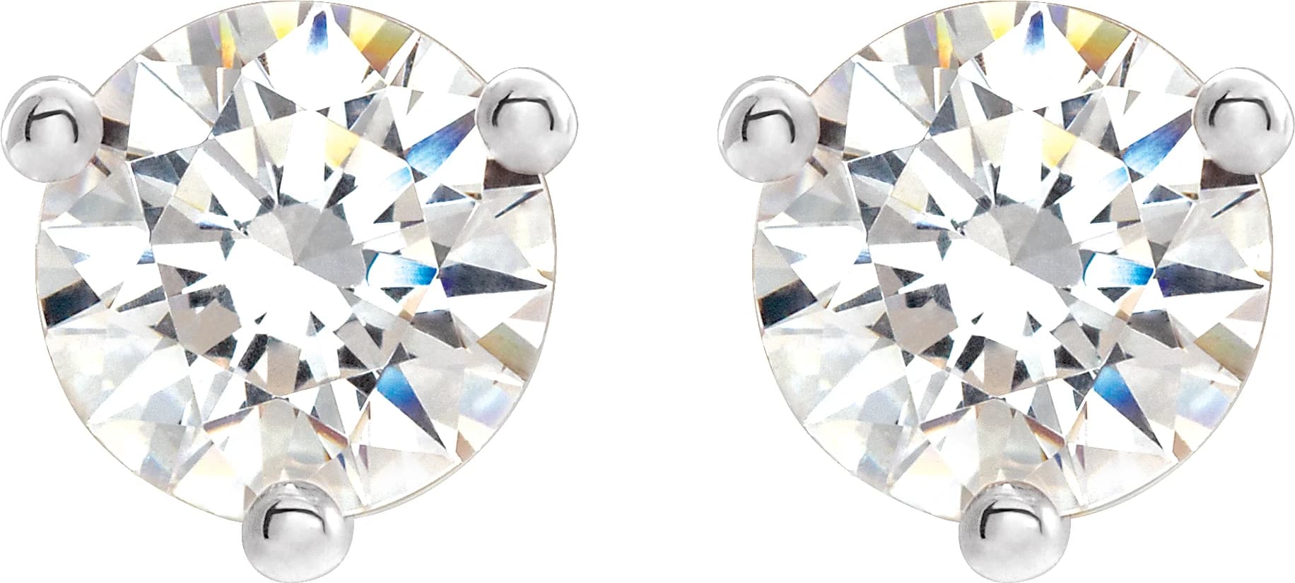 Round 3-Prong Stuller Moissanite™ Stud Earrings, view 3