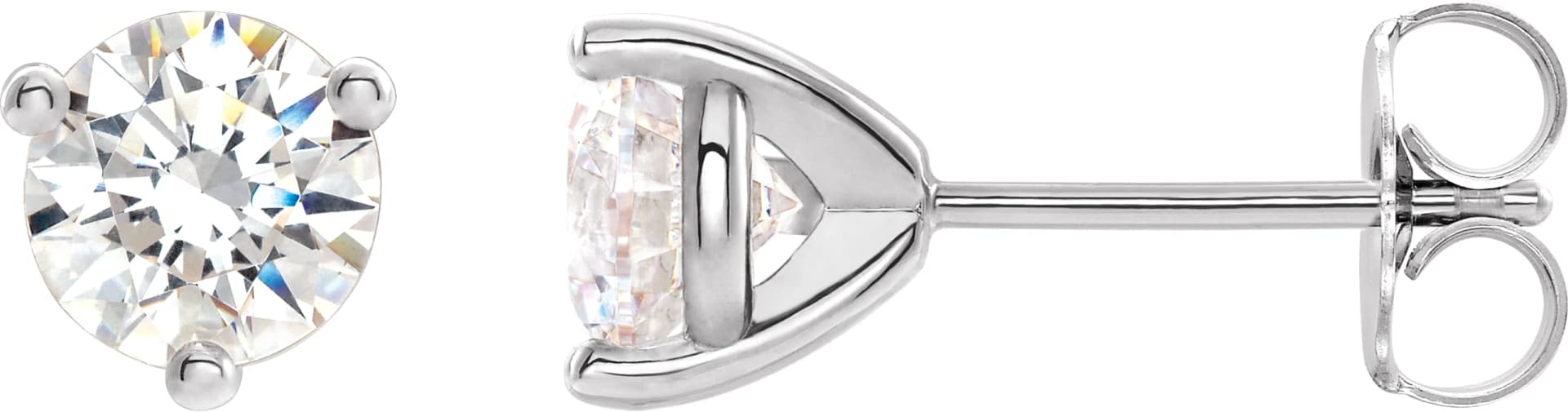 Round 3-Prong Stuller Moissanite™ Stud Earrings