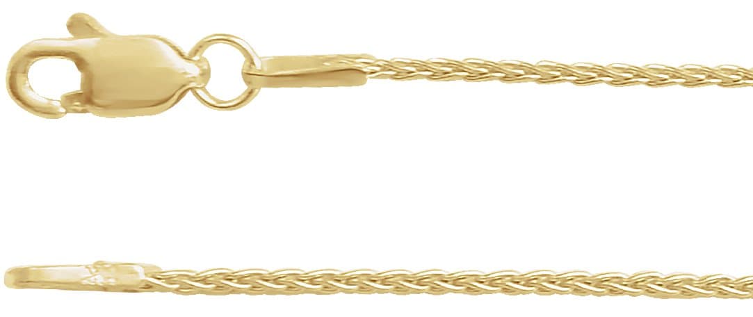 14K White 1 mm Wheat 16 Chain