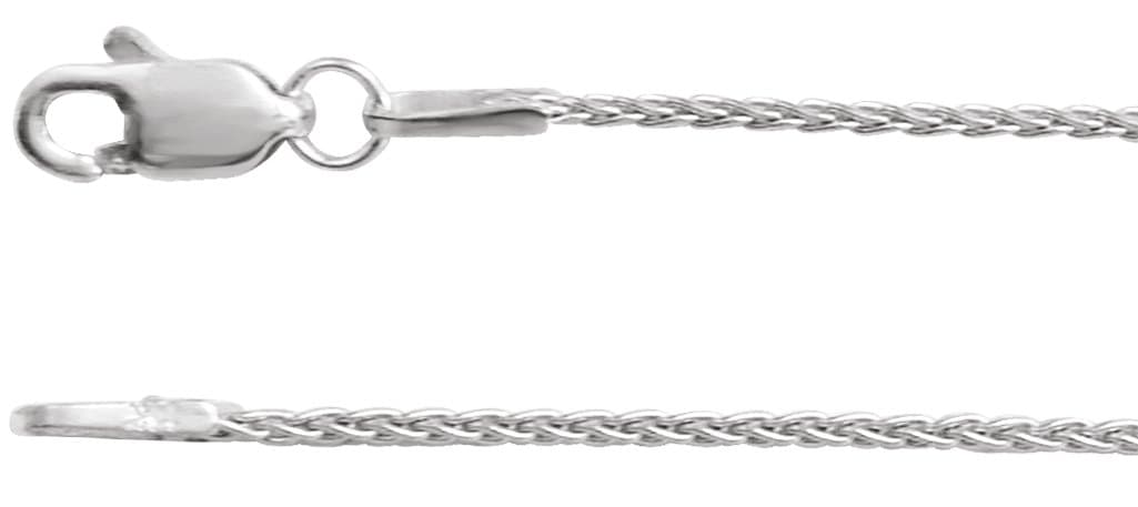 14K White 1 mm Wheat 16 Chain