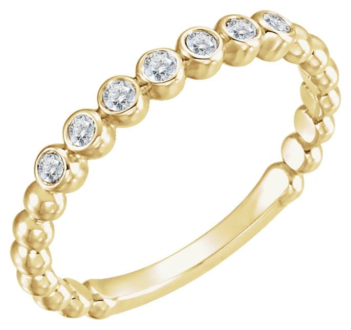 14K Rose 1/8 CTW Natural Diamond Stackable Ring