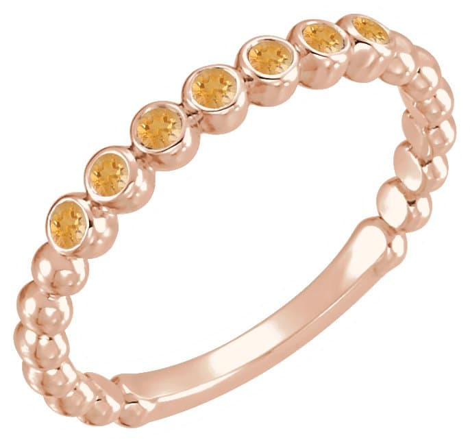 14K Rose 1/8 CTW Natural Diamond Stackable Ring