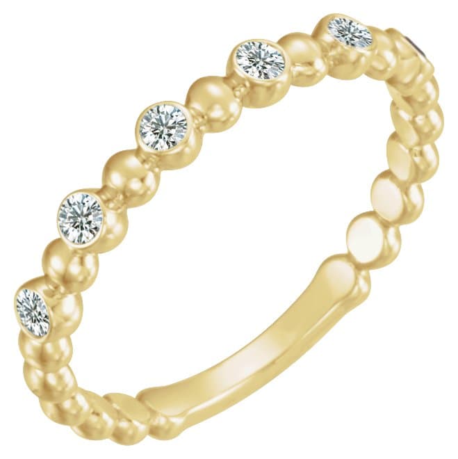 14K Rose 1/8 CTW Natural Diamond Stackable Ring