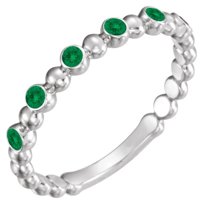 14K White Gold 1/8 CTW Natural Diamond Stackable Ring