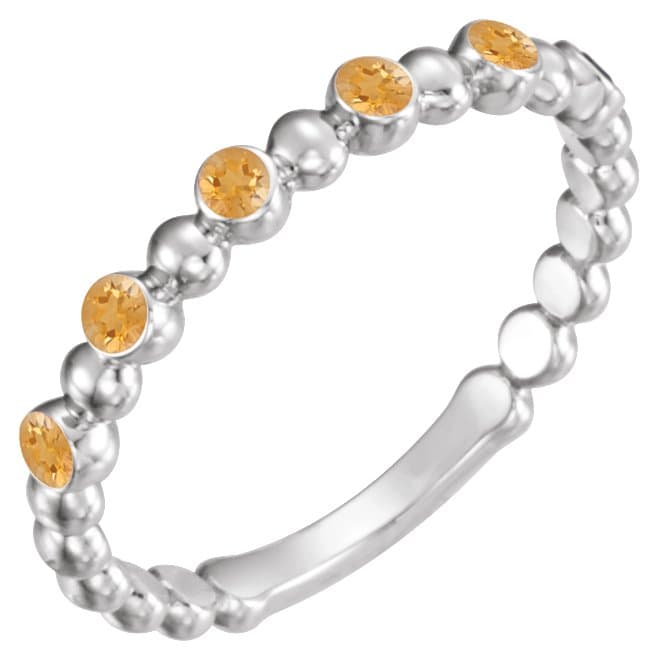14K White Gold 1/8 CTW Natural Diamond Stackable Ring
