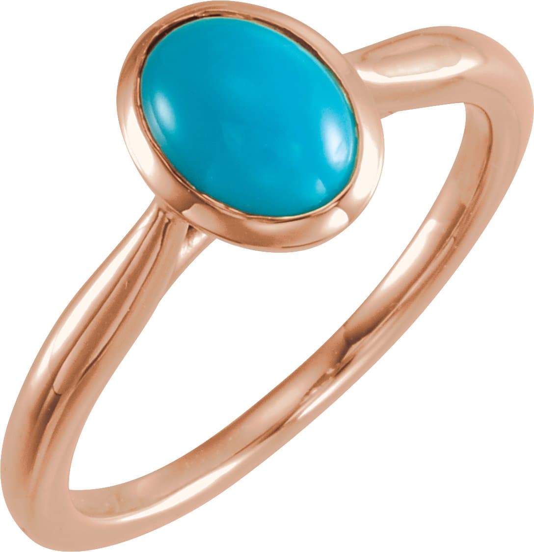 14K Rose 10x8 mm Natural Ethiopian Opal Cabochon Ring