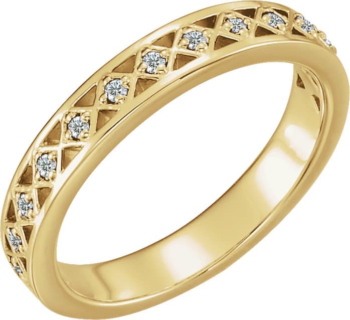 14K Rose 1/8 CTW Natural Diamond Stackable Ring