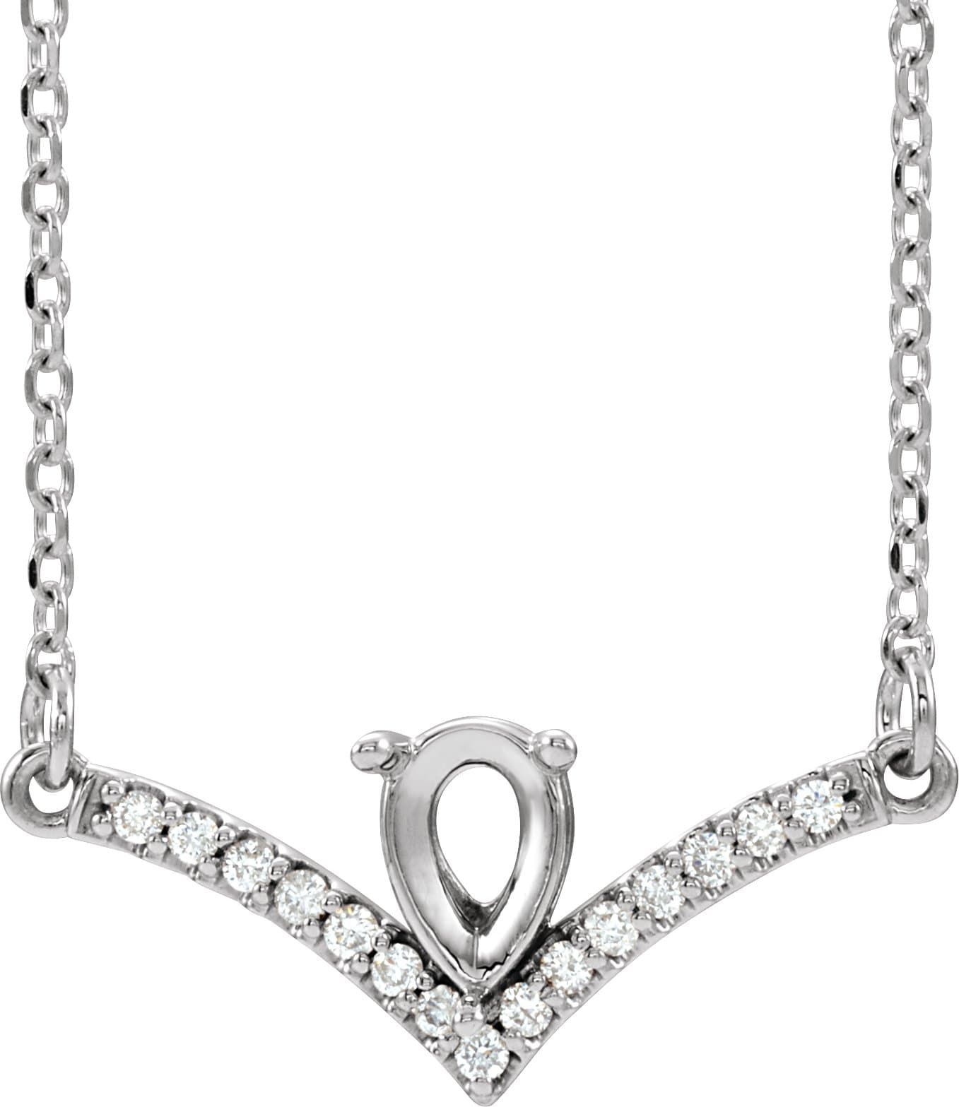 Accented V Necklace or Center  view 1