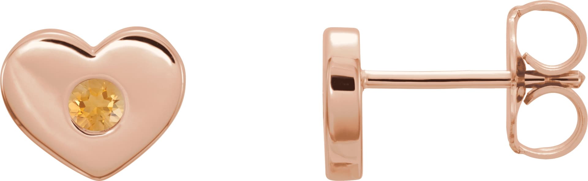 14K Rose .06 CTW Natural Diamond Heart Earrings