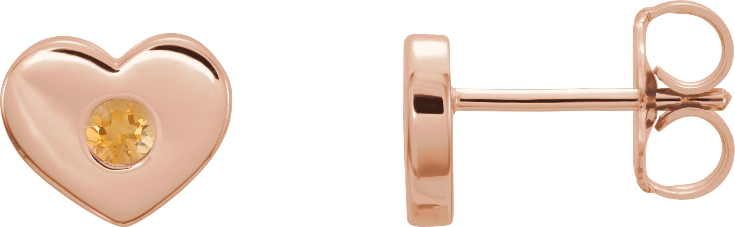 14K Rose .06 CTW Natural Diamond Heart Earrings