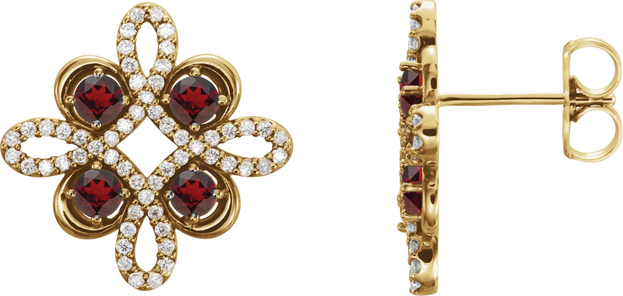 14K Rose 3/4 CTW Natural Diamond Earrings