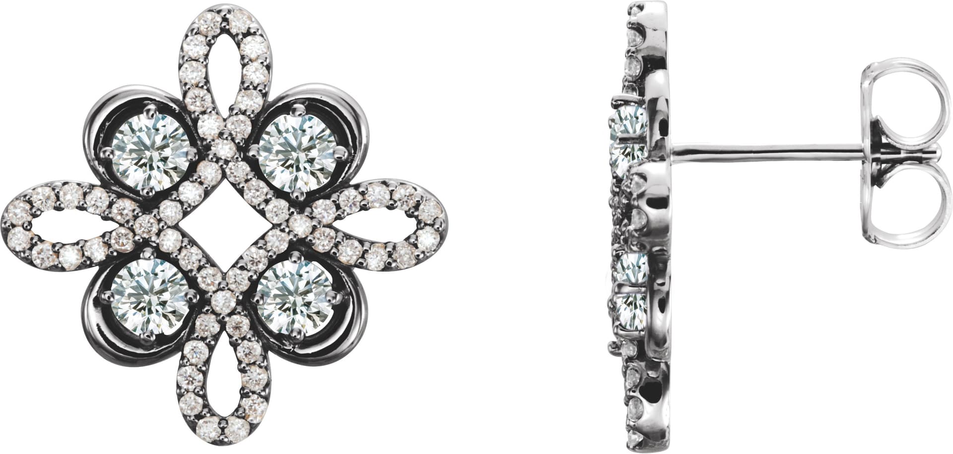 14K White Gold 3/4 CTW Natural Diamond Earrings                