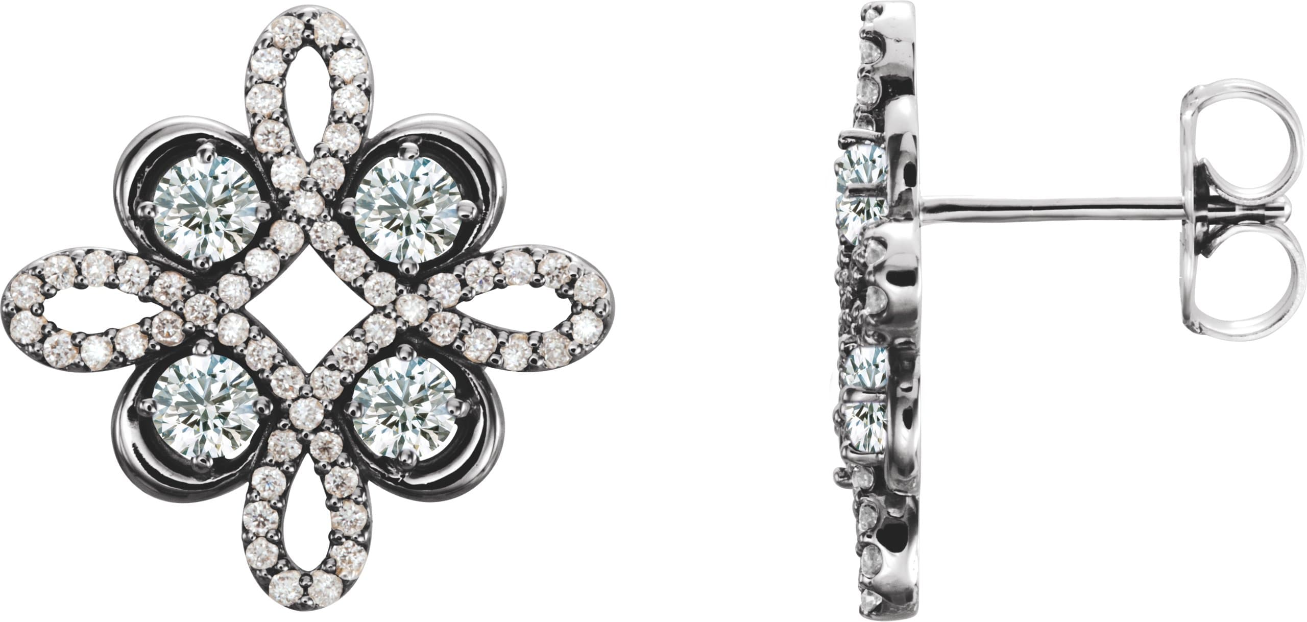 14K White Gold 3/4 CTW Natural Diamond Earrings                