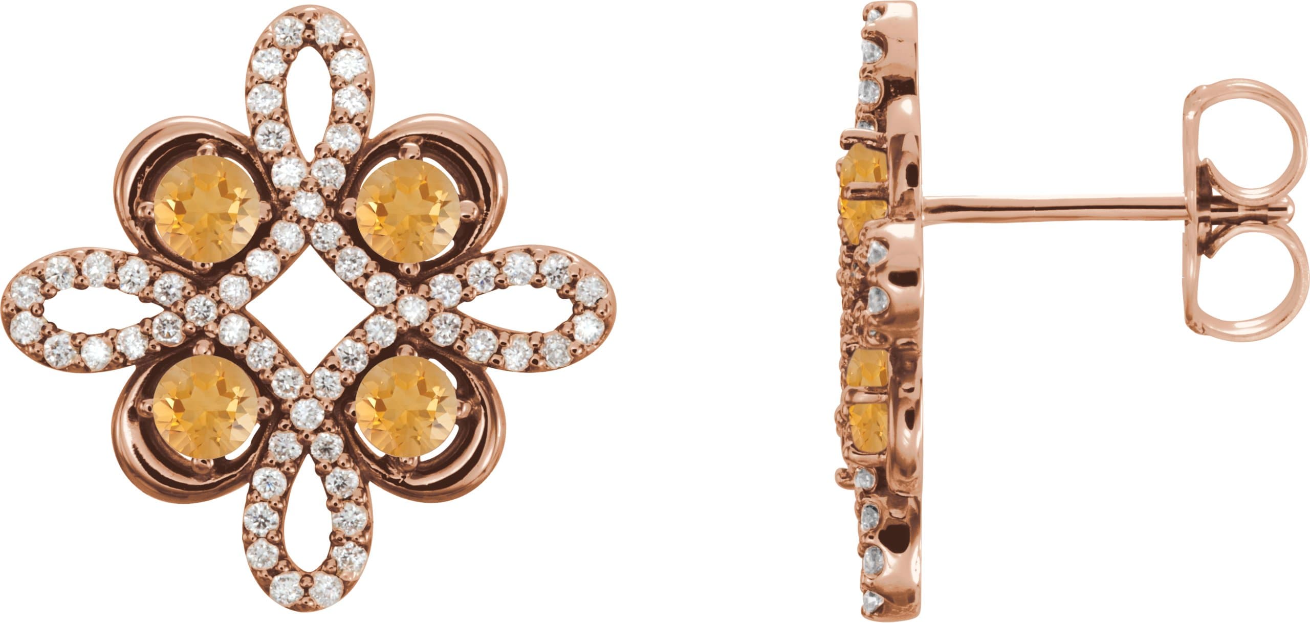 14K Rose 3/4 CTW Natural Diamond Earrings