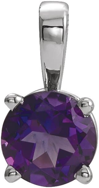 14K Rose 4 mm Natural Blue Zircon Pendant