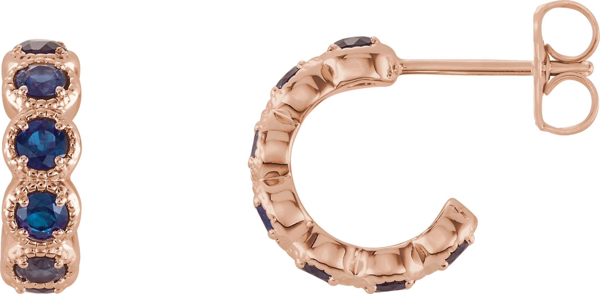 14K Yellow Gold 7/8 CTW Natural Diamond Hoop Earrings
