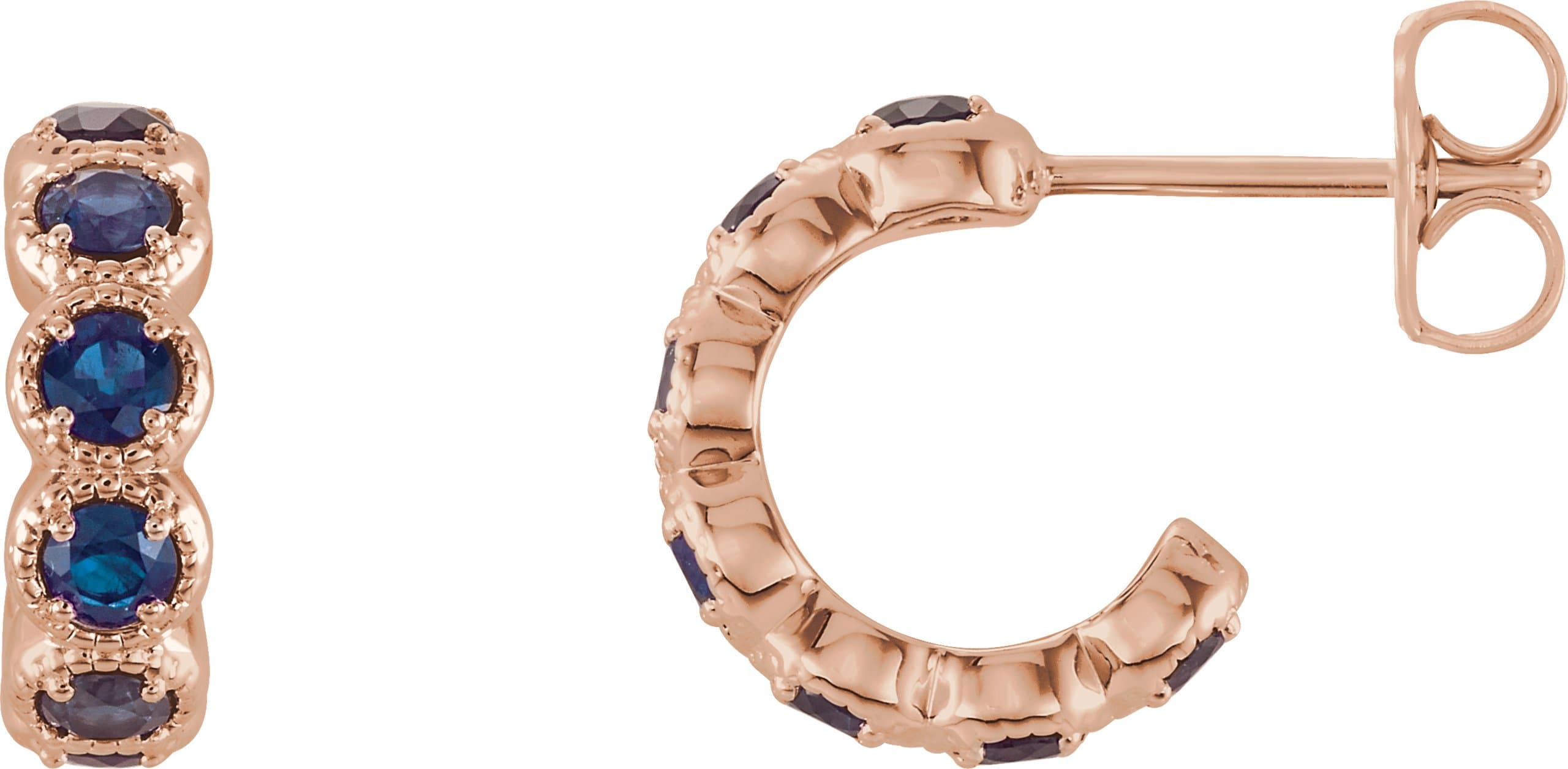 14K Yellow Gold 7/8 CTW Natural Diamond Hoop Earrings