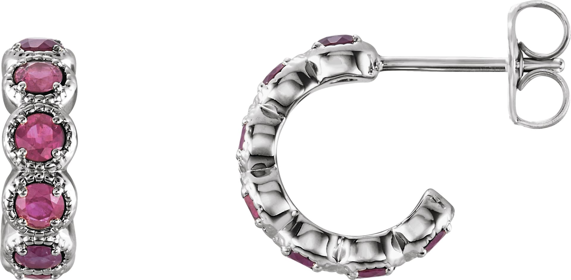 14K Yellow Gold 7/8 CTW Natural Diamond Hoop Earrings