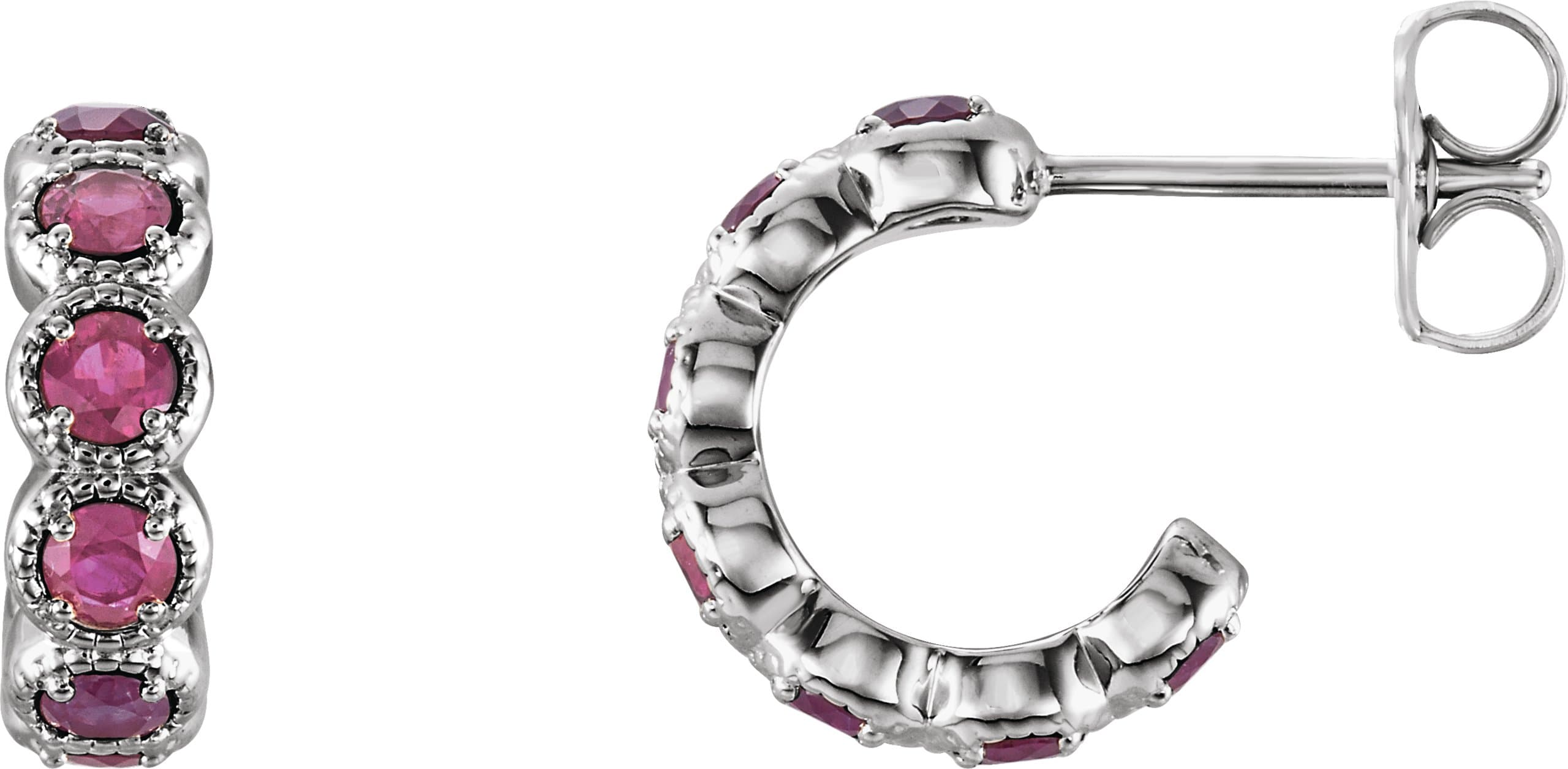 14K Yellow Gold 7/8 CTW Natural Diamond Hoop Earrings