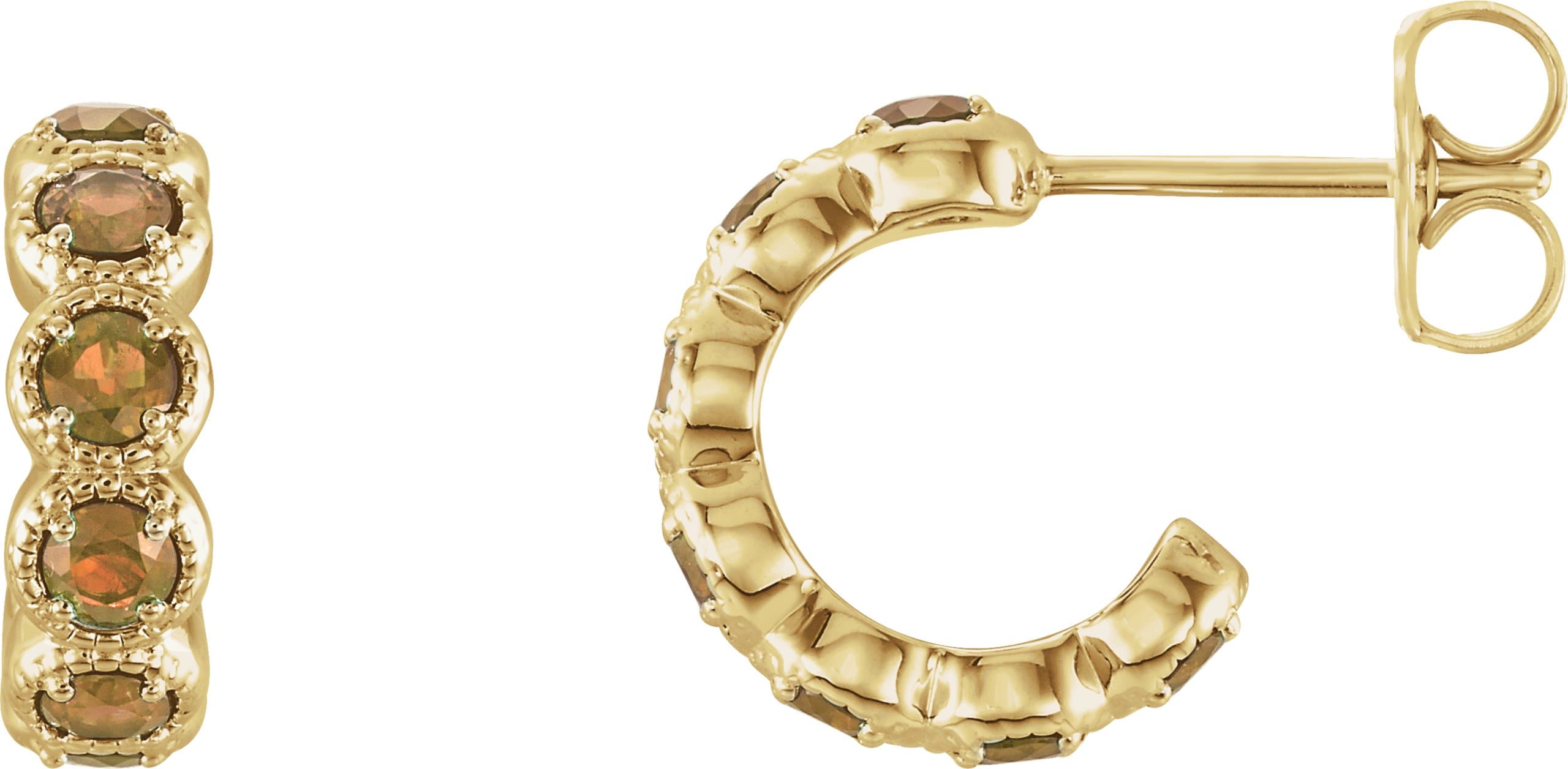 14K Rose 7/8 CTW Natural Diamond Hoop Earrings
