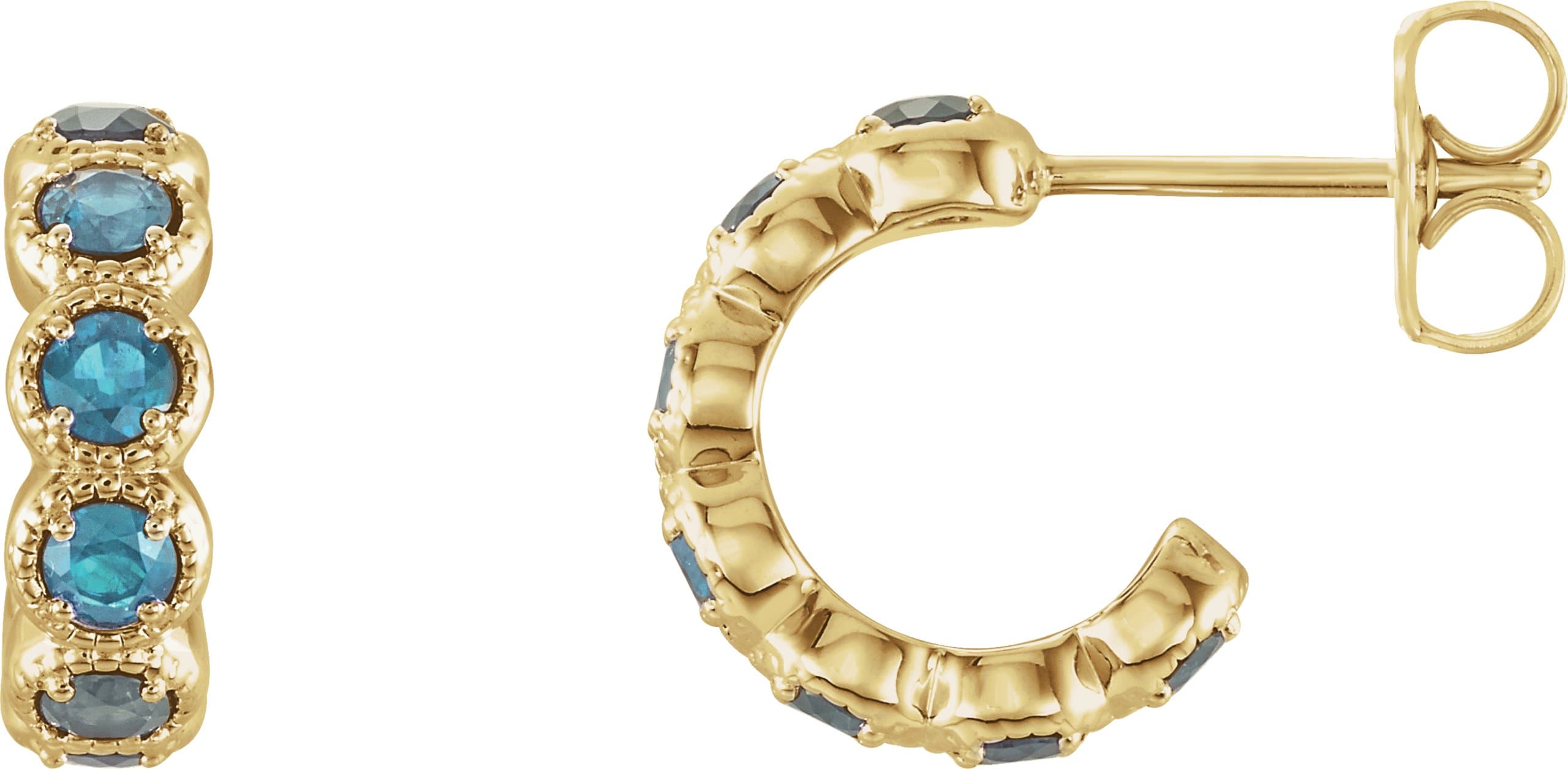 14K Rose 7/8 CTW Natural Diamond Hoop Earrings