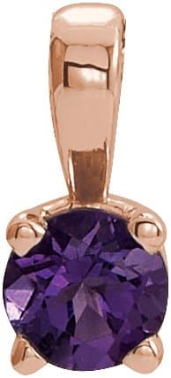 14K Rose 3 mm Natural Amethyst 16-18 Necklace