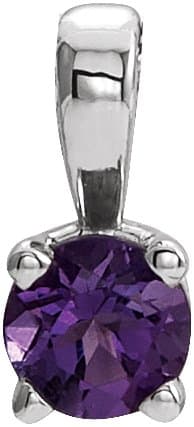 14K Rose 3 mm Natural Amethyst 16-18 Necklace