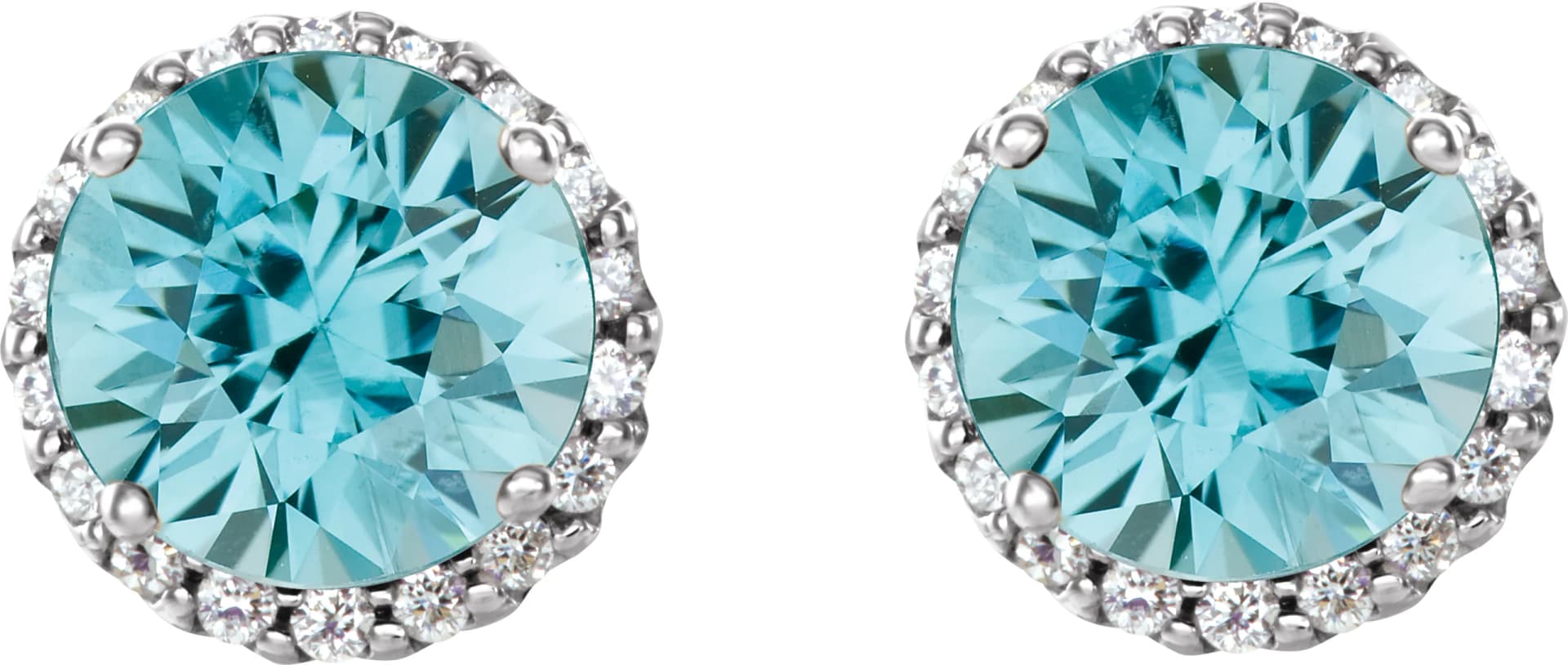 Round 4-Prong Halo-Style Earrings, view 3