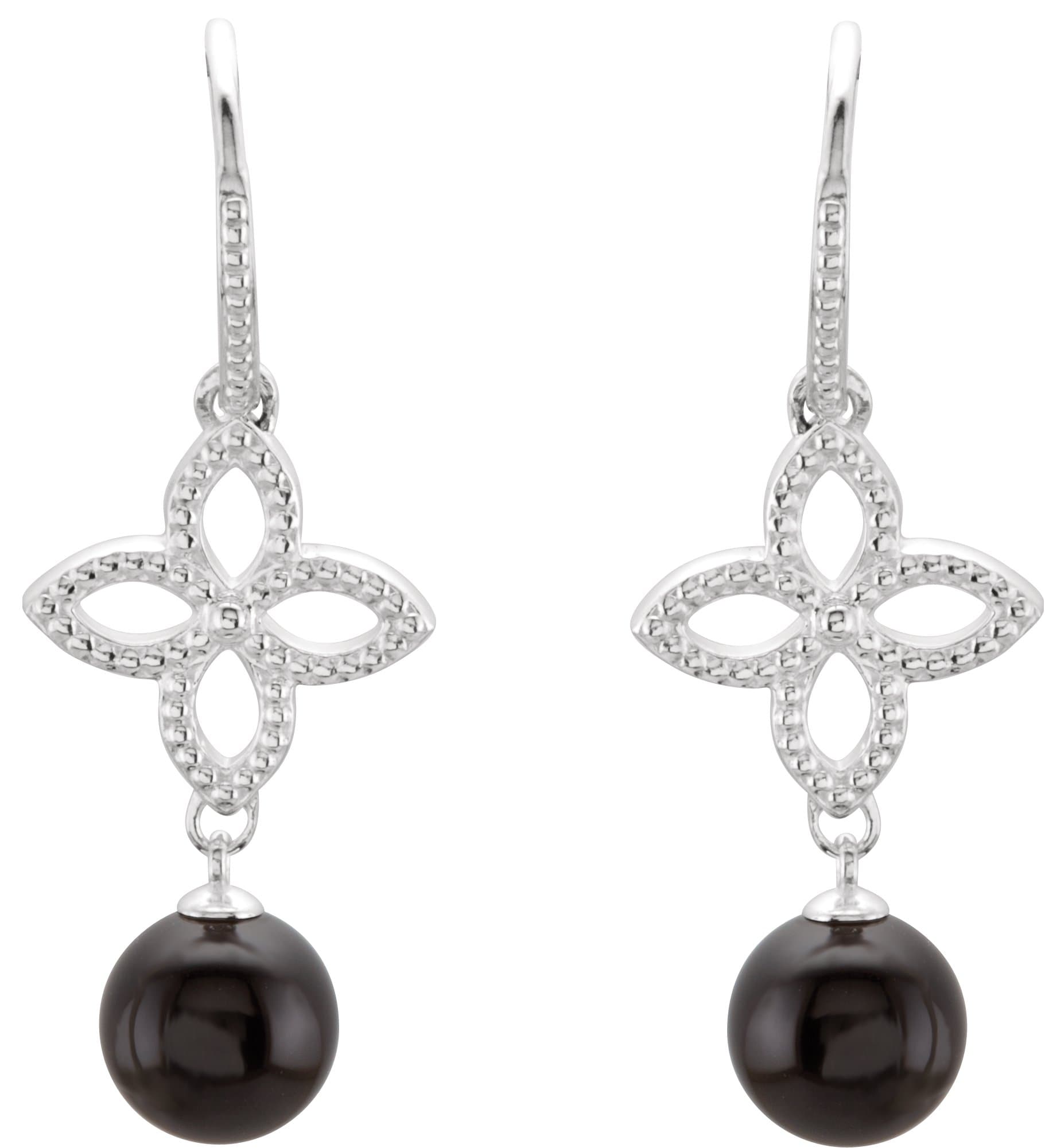 Granulated Floral Earrings view 2
