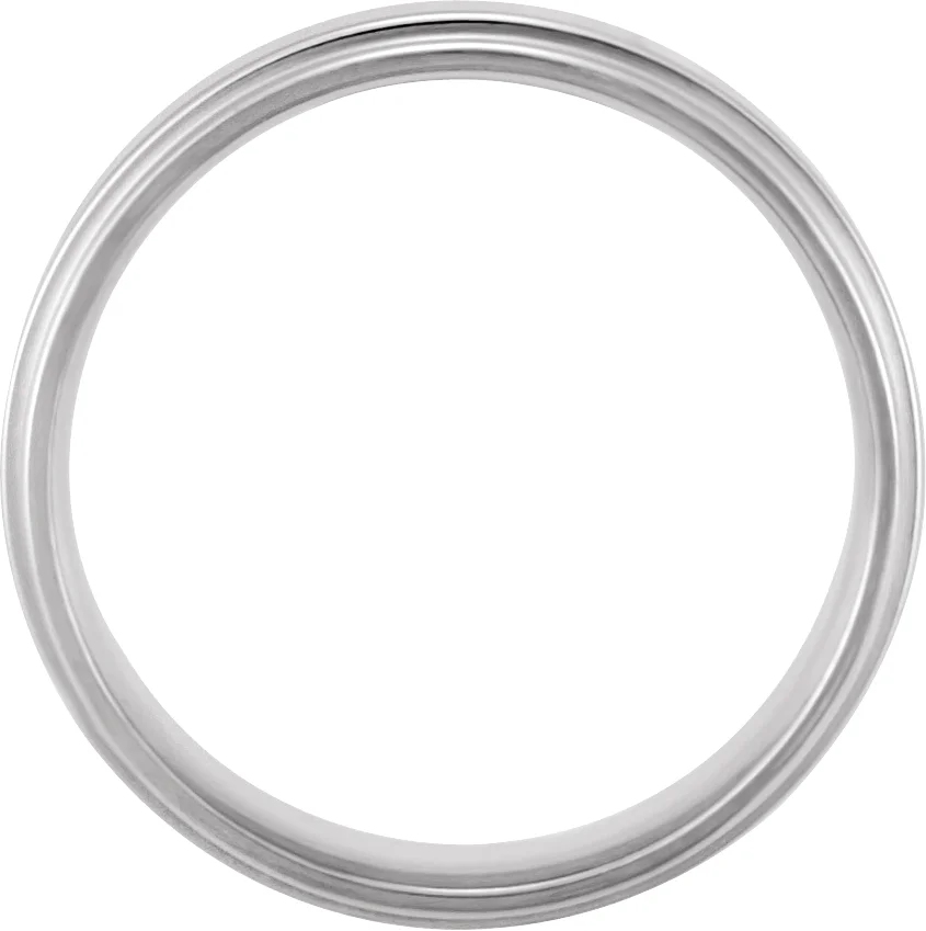 14K White Inlay 7.5 mm Comfort-Fit Flat Band Size 8.5, view 3