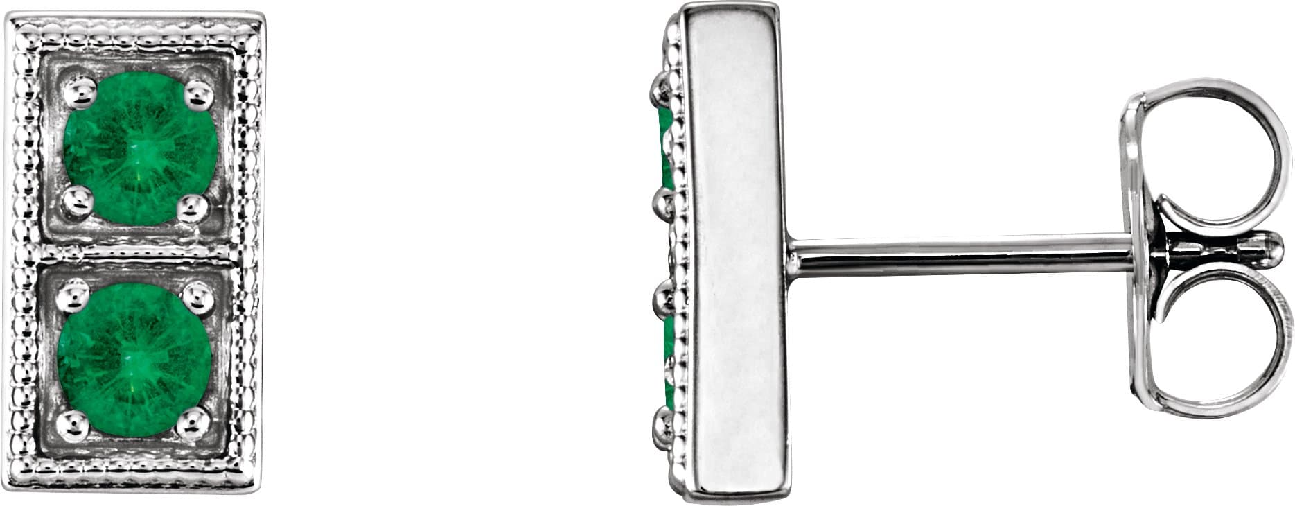 Platinum 1/3 CTW Natural Diamond Two-Stone Earrings