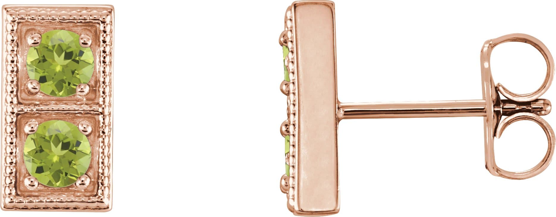 14K Rose 1/3 CTW Natural Diamond Two-Stone Earrings