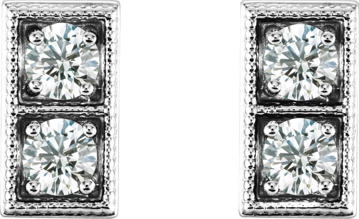 Two-Stone Earrings, view 3