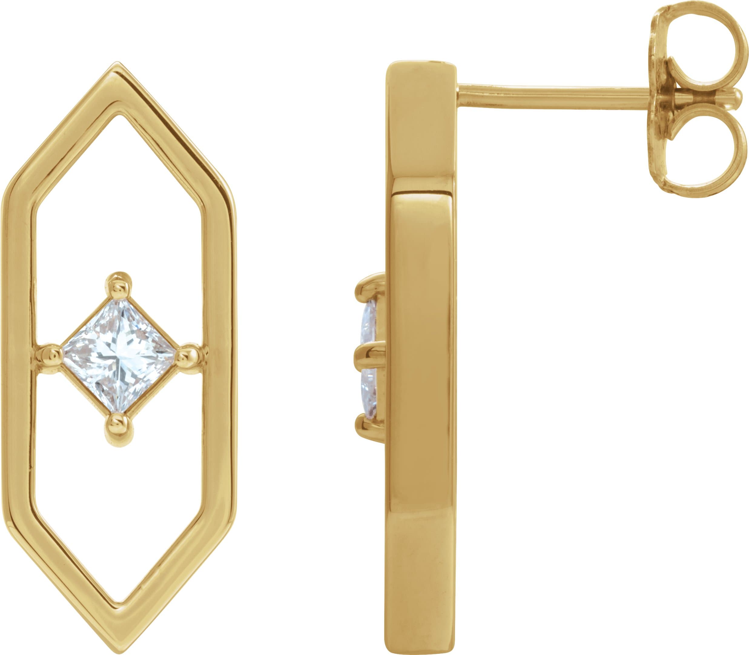 14K White 1/3 CTW Natural Diamond Geometric Earrings
