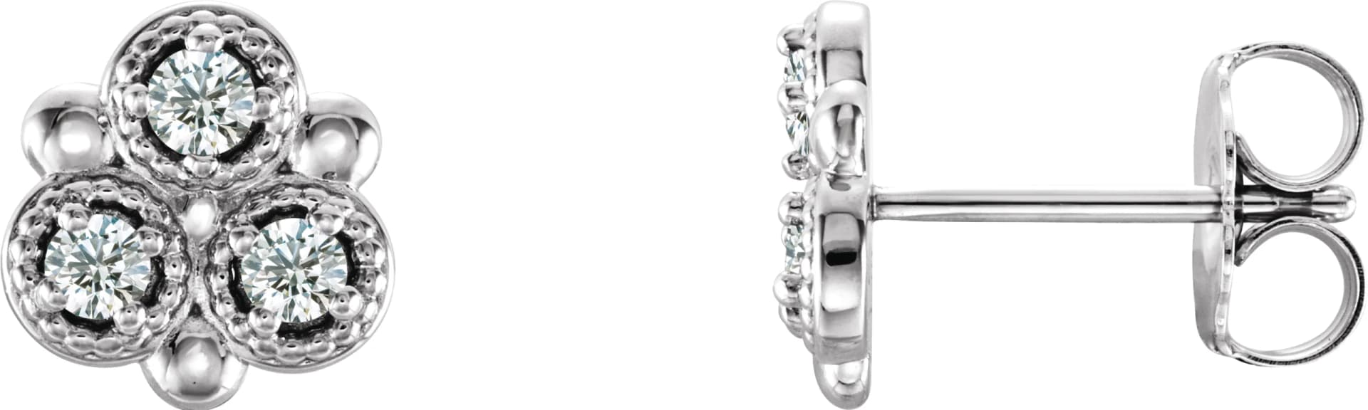 14K White 1/5 CTW Natural Diamond Earrings