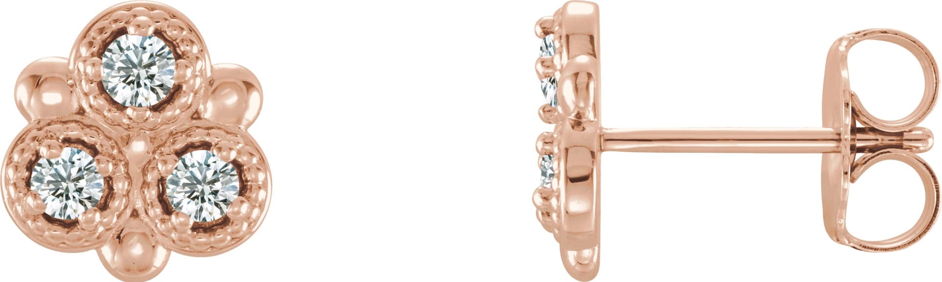 14K Rose Gold 1/5 CTW Natural Diamond Earrings                       