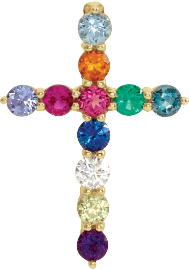 14K Rose 1 CTW Lab-Grown Diamond Cross Pendant