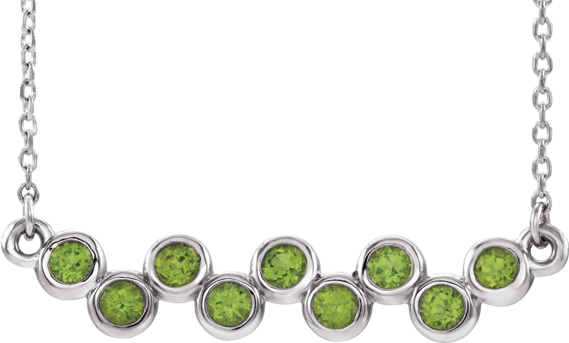 Bezel-Set Bar Necklace or Center view 1