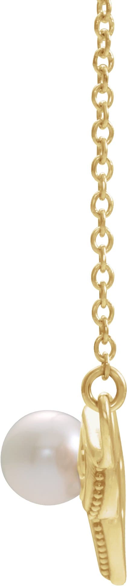 Vintage-Inspired Pearl Necklace or Center view 2