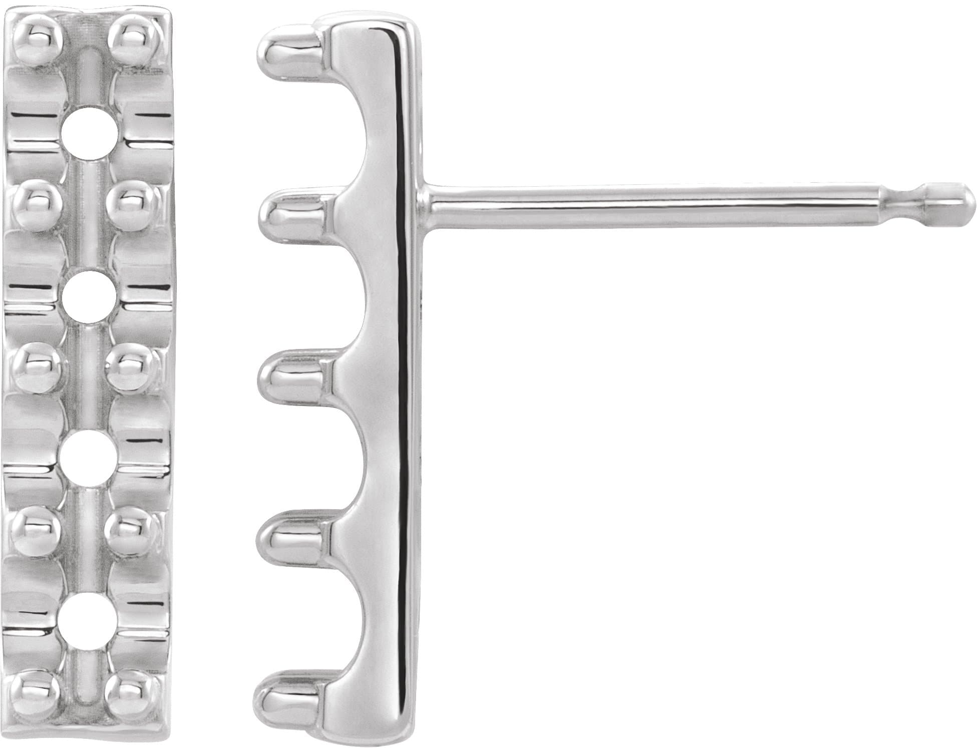 14K Yellow Gold 1/2 CTW Natural Diamond Bar Earrings